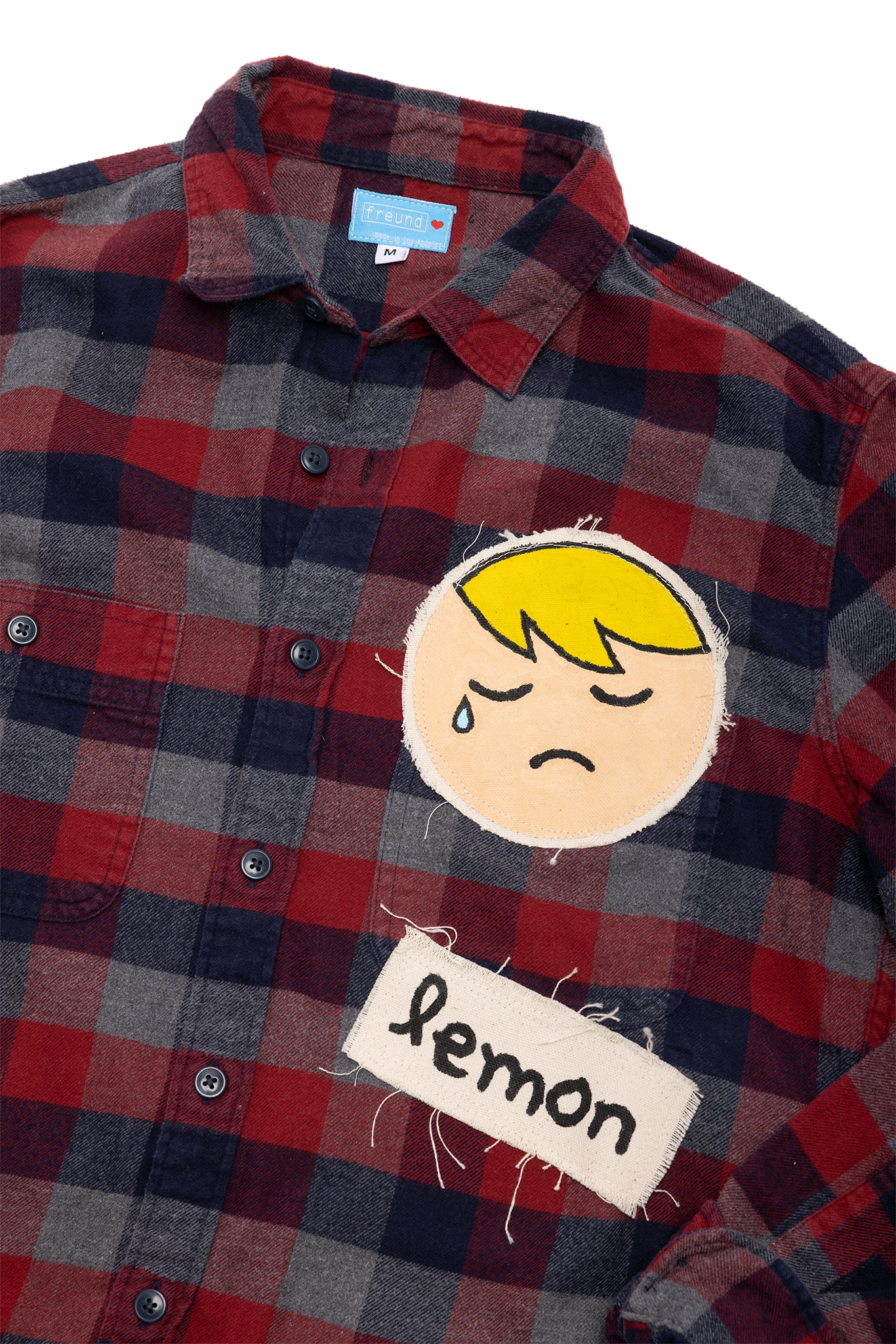 M Hand Painted Flannel (1 of 1) - Lemon