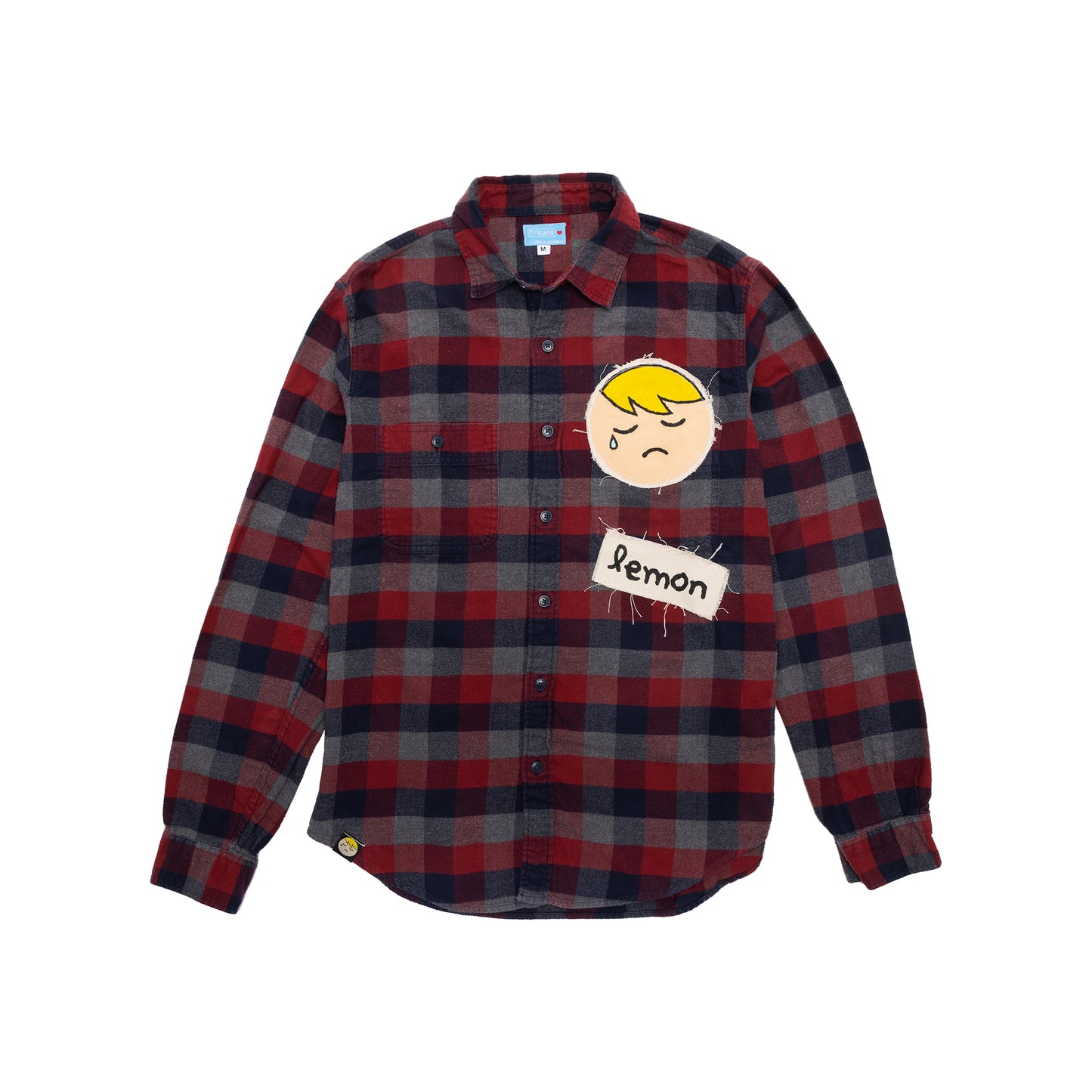 M Hand Painted Flannel (1 of 1) - Lemon