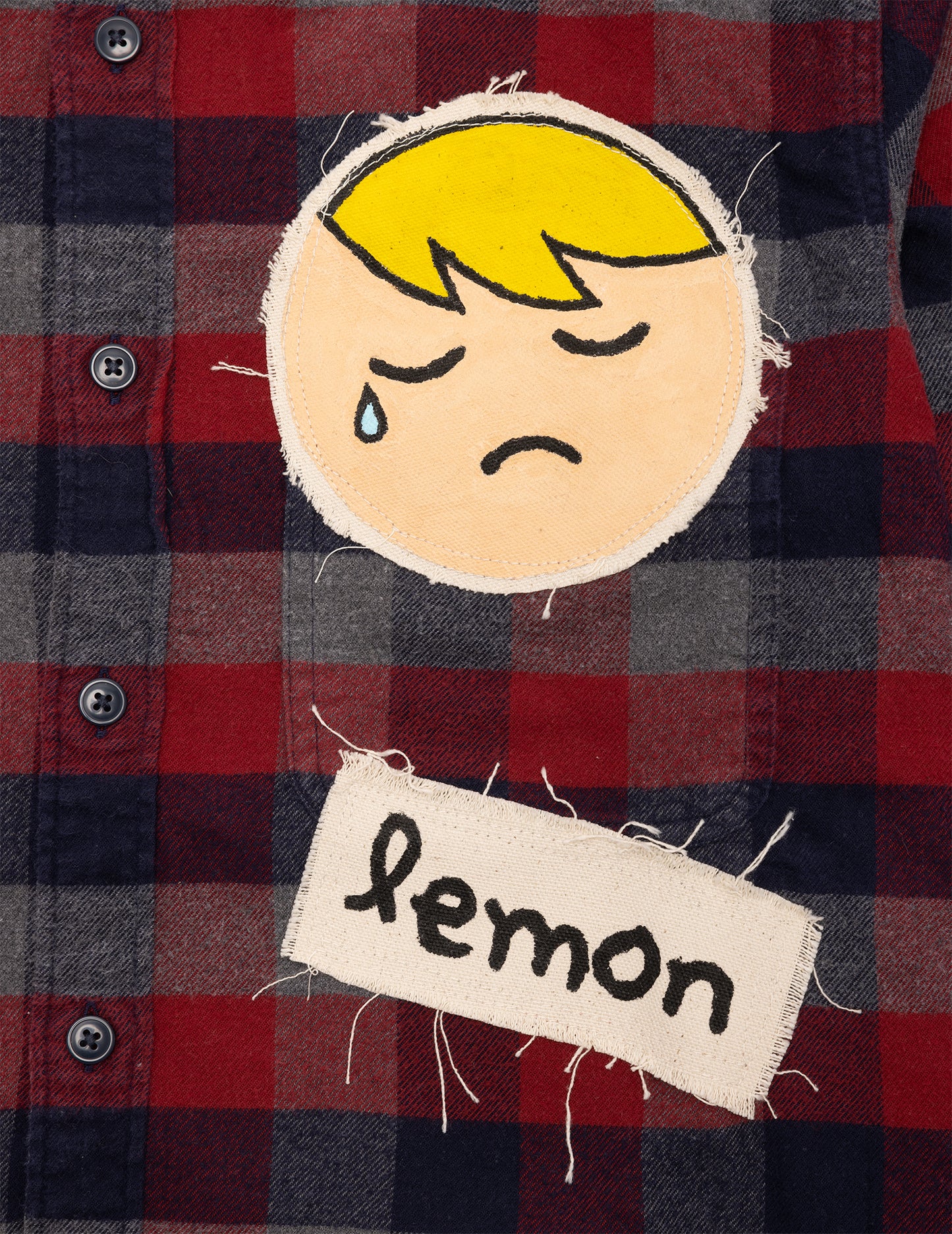 M Hand Painted Flannel (1 of 1) - Lemon