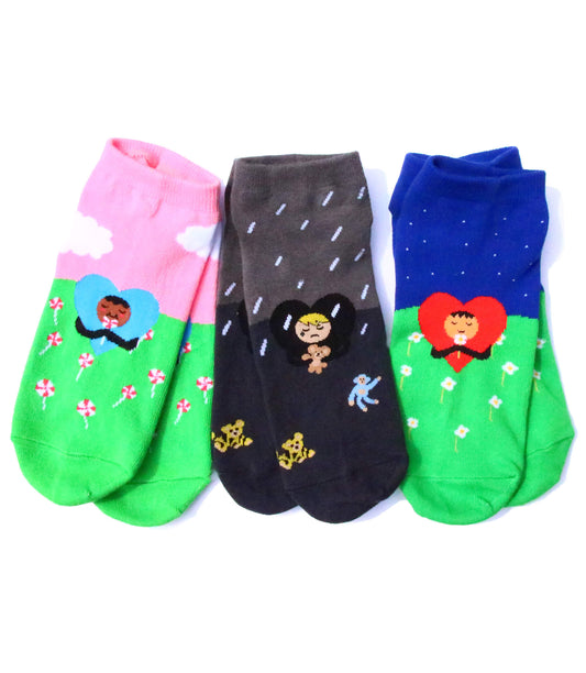 Bonbon, Lemon, Spike Socks (3 Pack)
