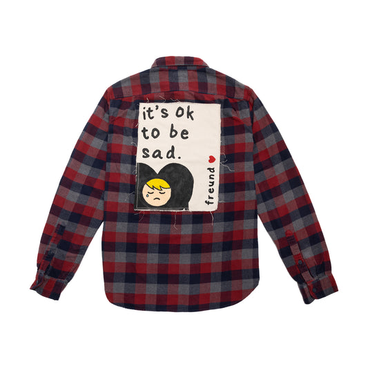 M Hand Painted Flannel (1 of 1) - Lemon